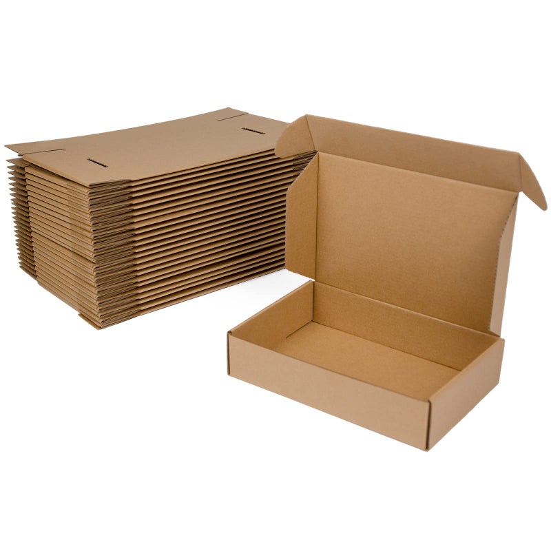 Sodissa 9x6x2 Inches Shipping Boxes Pack of 25  Brown Corrugated Cardboard Boxes for Small Bussiness  Packing and Mailing - Image 1